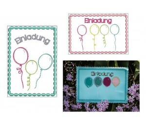 ITH Postkarte - Einladung Luftballons